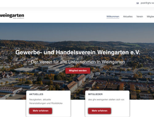 Der Gewerbe- und Handelsverein Weingarten e. V. zeigt sich mit neuer Website und neuem Logo